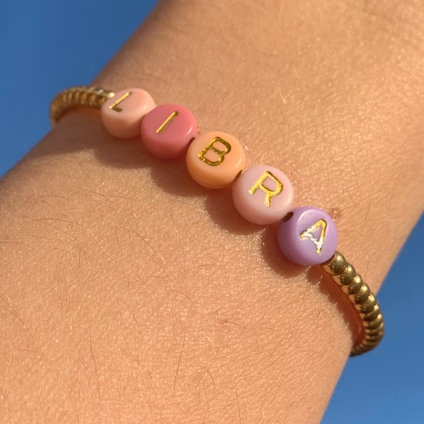 Multicolor & Gold Letter Bracelet