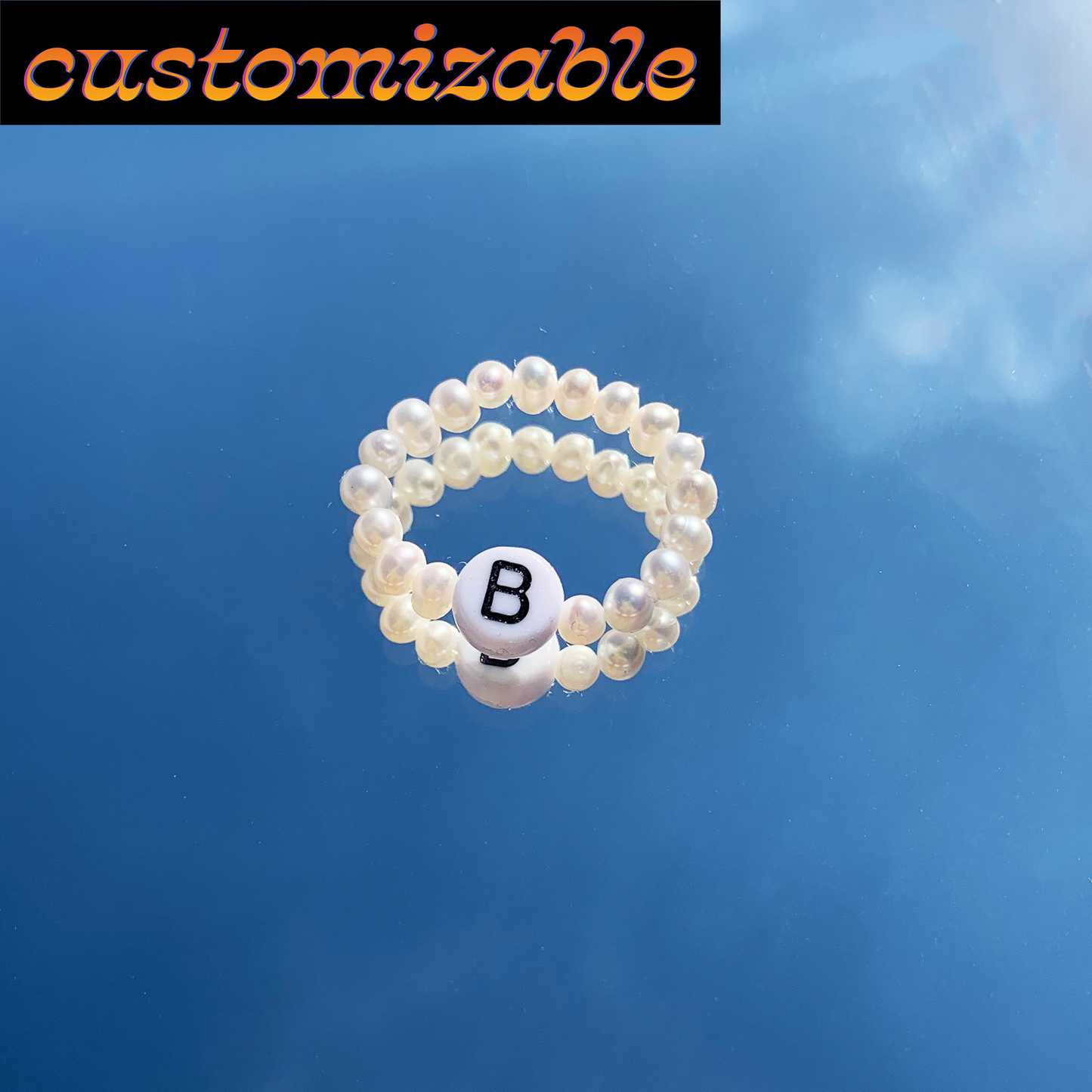 Pearl Letter Ring