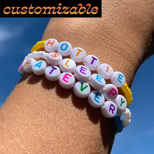 White & Multicolor Letter Bracelet