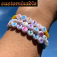 White & Multicolor Letter Bracelet
