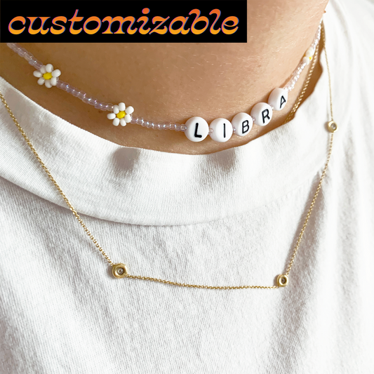 Daisy Letter Chain Necklace