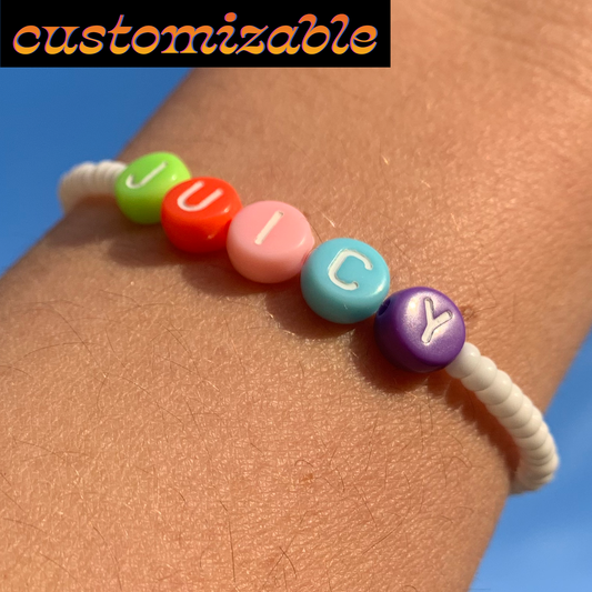 Multicolor & White Letter Bracelet