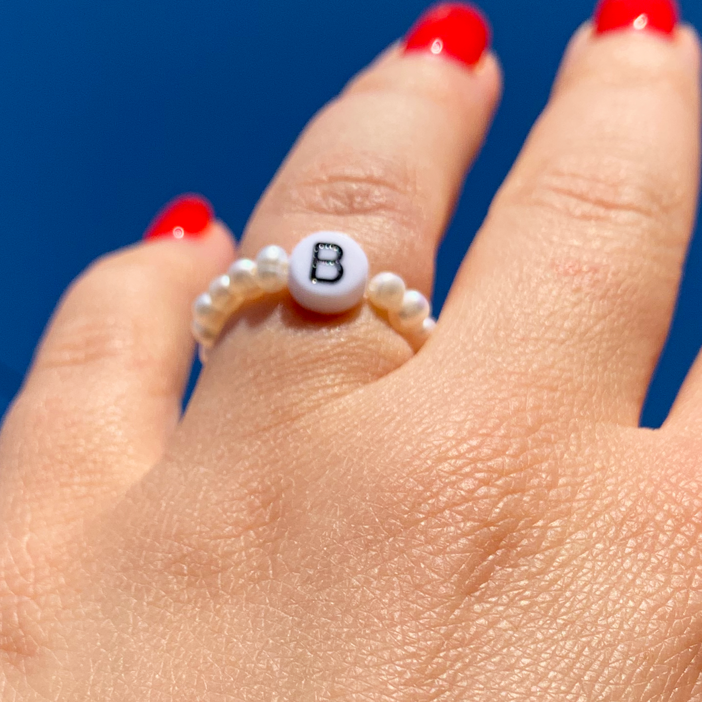 Pearl Letter Ring