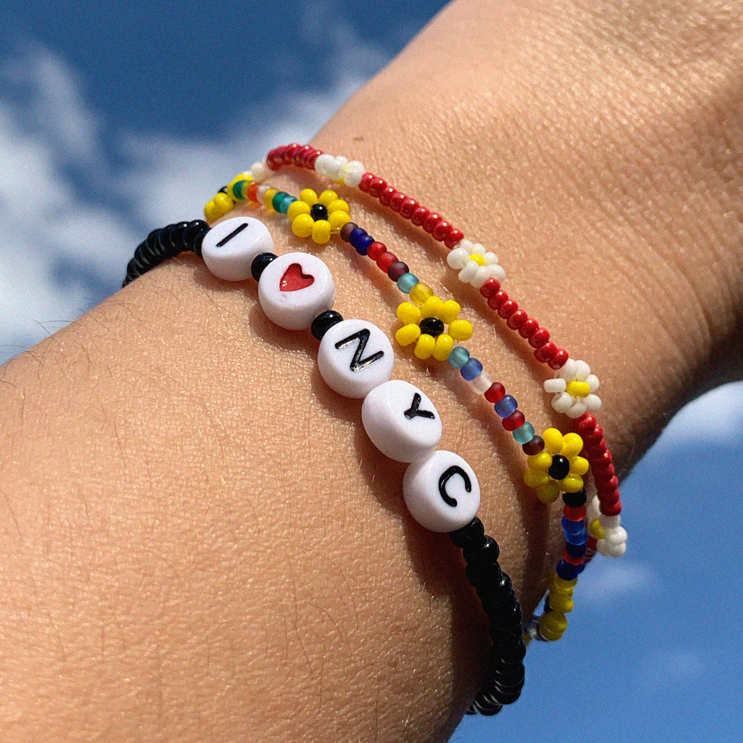 Rainbow Matte Flower Bracelet