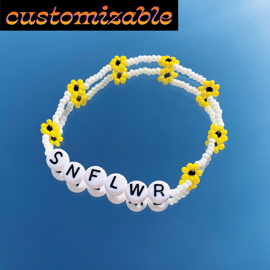 Sunflower Letter Chain Bracelet