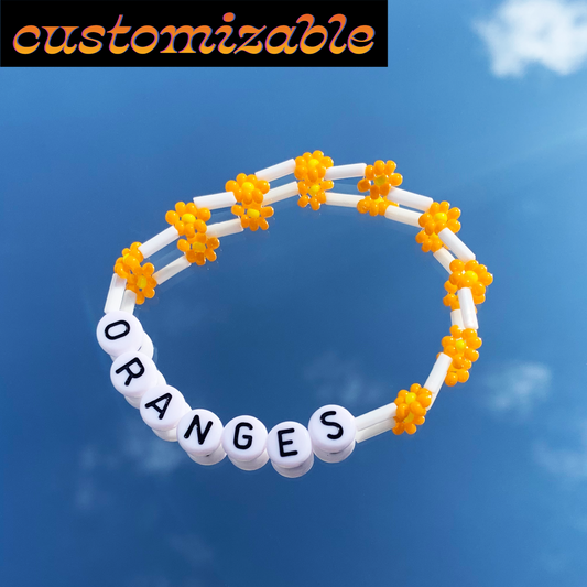 White Tube Letter Bracelet