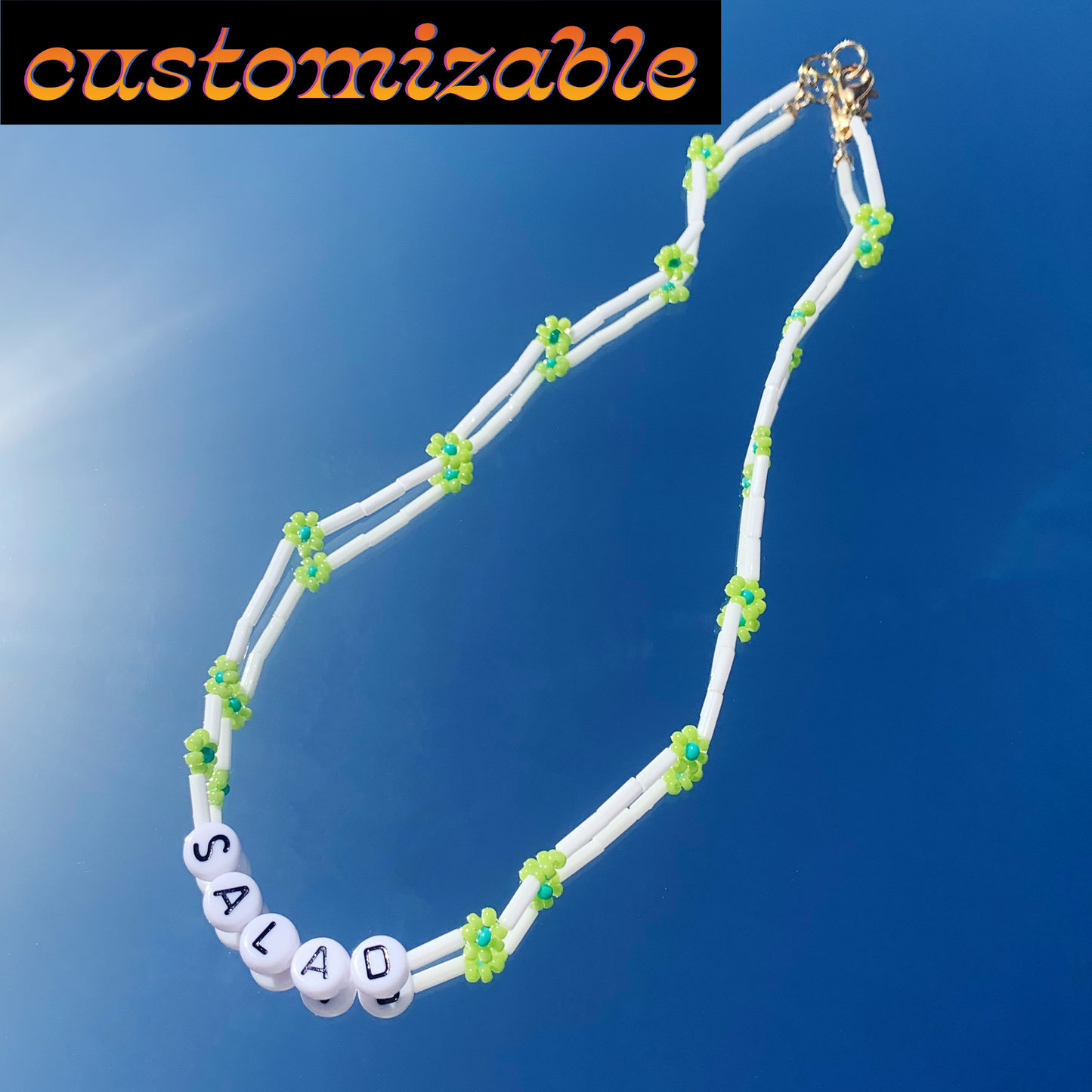 White Tube Letter Necklace